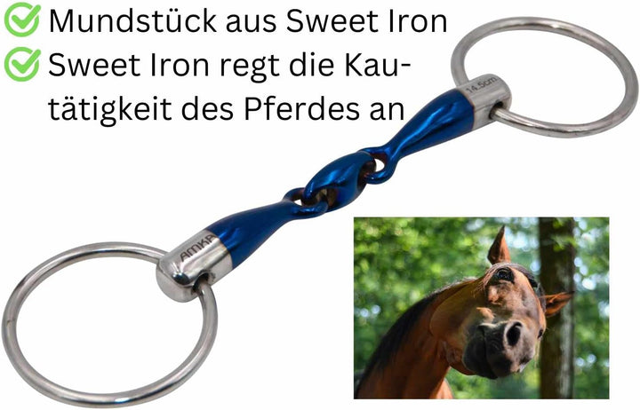 AMKA Wassertrense Sweet Iron doppelt gebrochen Stärke 18 mm Ringe 65 mm 14,5, 14,5