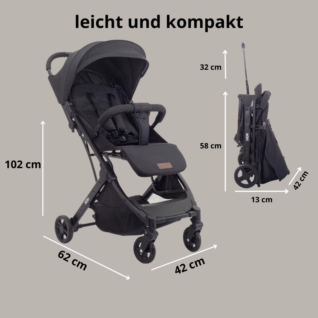 Novi Baby® Travel Go Basic Buggy, Leichter Kinderwagen, kompakter Einhandbuggy, einfach zusammenklap