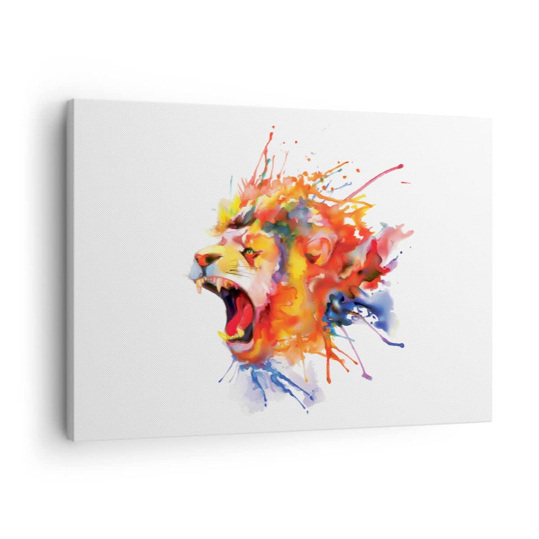 Bilder auf Leinwand Löwe modern Malerei Tier Leinwandbild 70x50cm Wandbilder Dekoration Wohnzimmer S