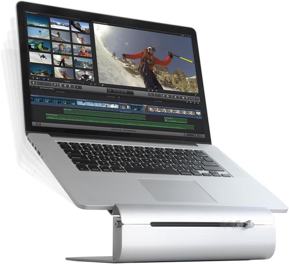 Rain Design iLevel2 Verstellbarer Ständer für MacBook - MacBook Pro - Laptopständer Laptop Stand Sil