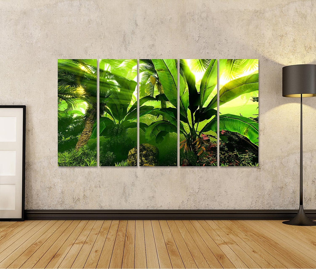 islandburner Bild auf Leinwand Morgen Nebel In Dichten Tropischen Regenwald Bilder Wandbilder Poster