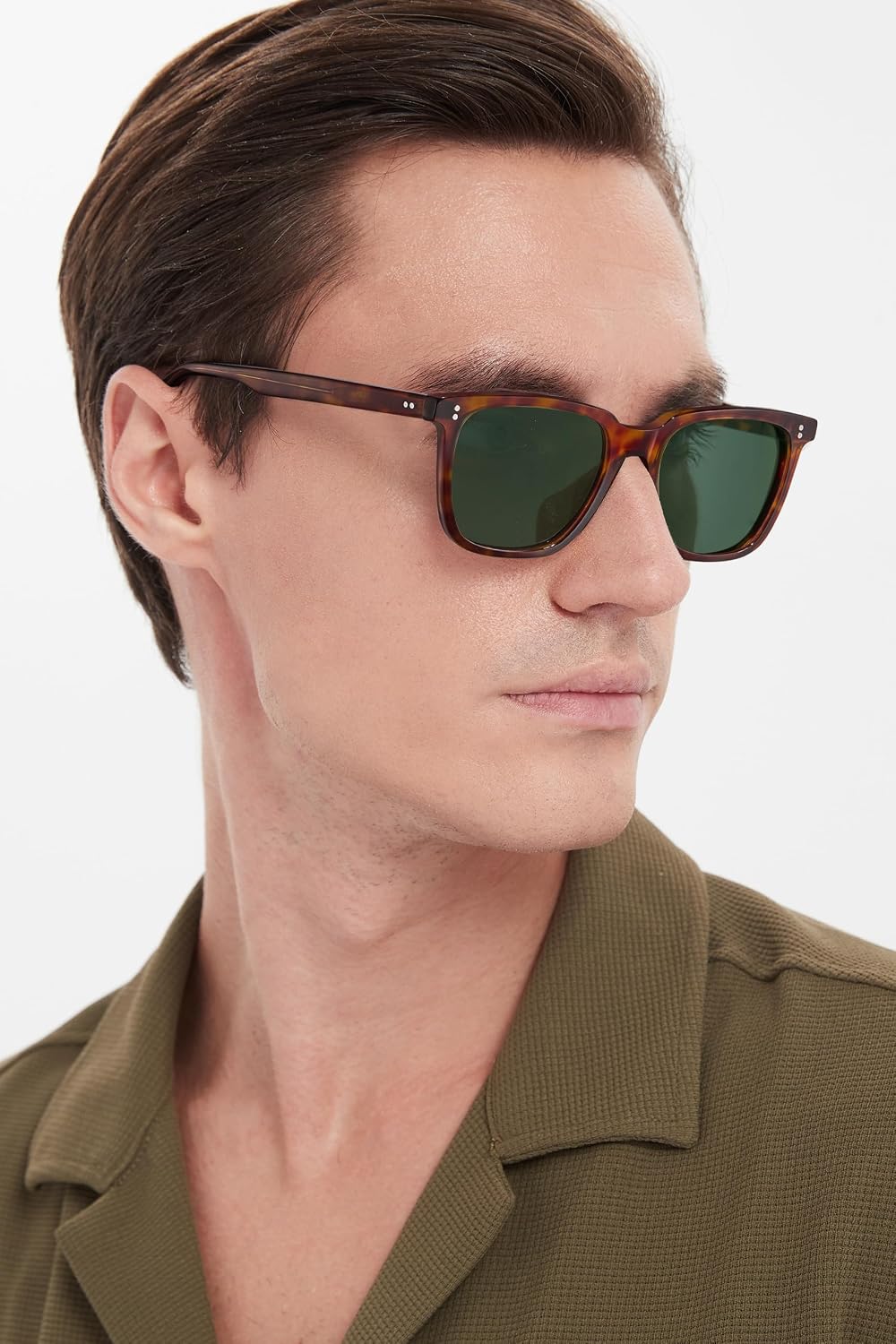 CARFIA Polarisierte Herren Sonnenbrille mit Rechteckig Acetatrahmen, 100% UV-Schutz Sportliche Sonne