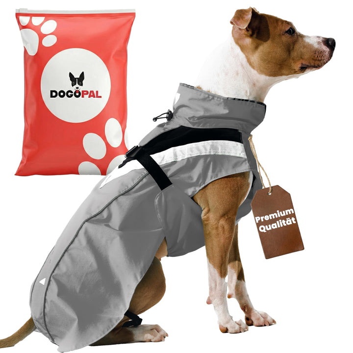 DOGOPAL Regenmantel Hund wasserdicht für kleine & grosse Hunde - Gelber Hunderegenmantel mit Reflekt