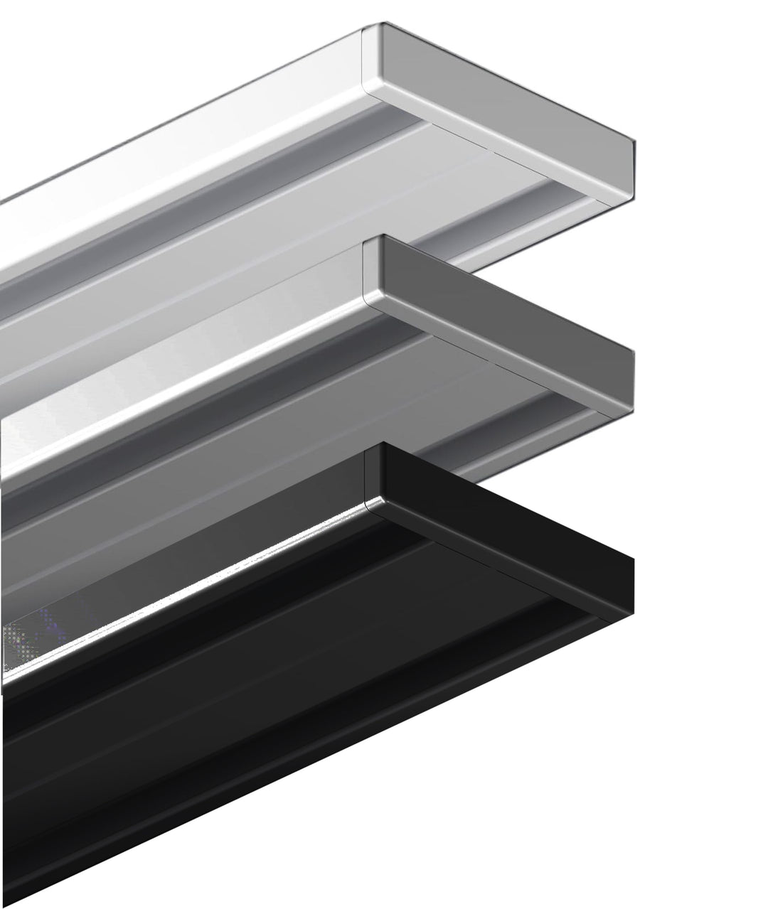 Garduna 240cm | schwarz | Gardinenschiene Vorhangschiene| Aluminium | 1- oder 2-läufig 240cm (2x120c