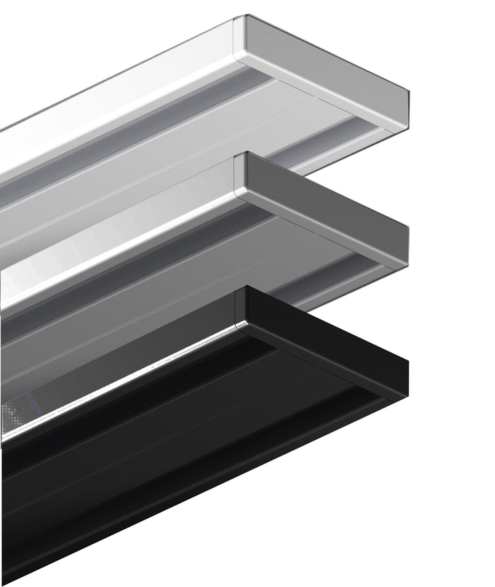 Garduna 240cm | schwarz | Gardinenschiene Vorhangschiene| Aluminium | 1- oder 2-läufig 240cm (2x120c