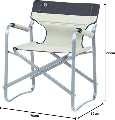 Coleman Faltstuhl Deck Chair mit Aluminiumgestell Zum Relaxen, Campingstuhl mit Armlehnen und gepols