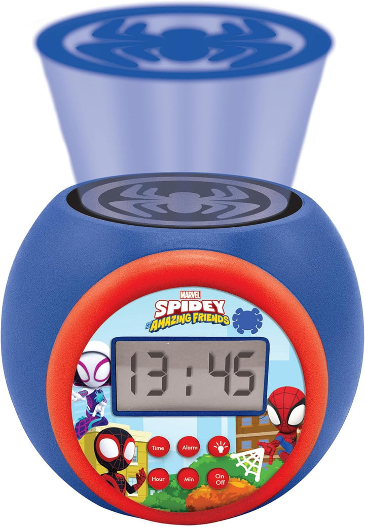 Lexibook, Spidey und Seine Super-Freunde, Projektionswecker mit Schlummerfunktion und Alarmfunktion,