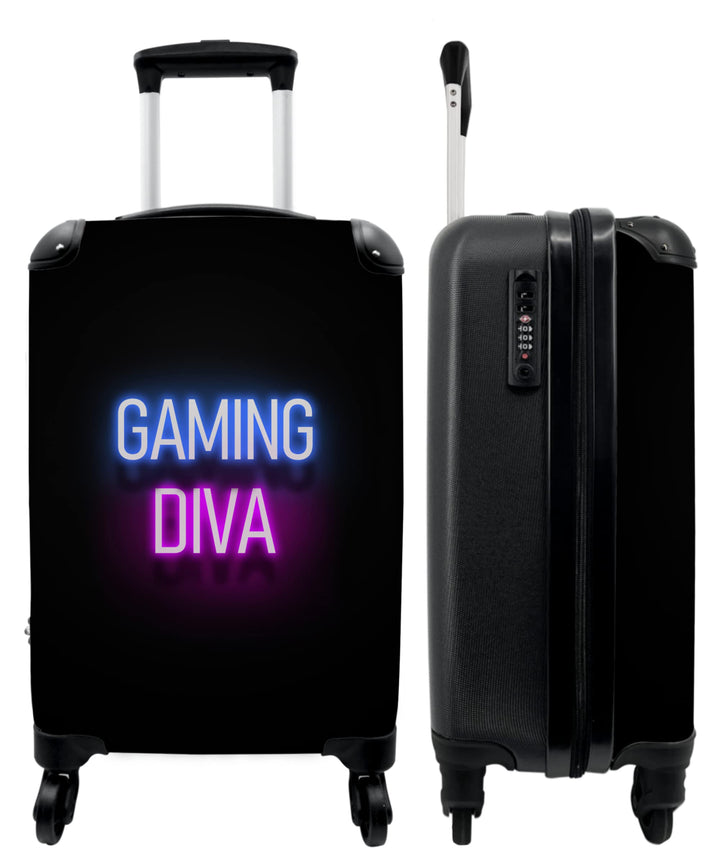 NoBoringSuitcases.com® Koffer Handgepäck Trolley Rollkoffer Kleine Reisekoffer mit 4 Rollen - Gaming