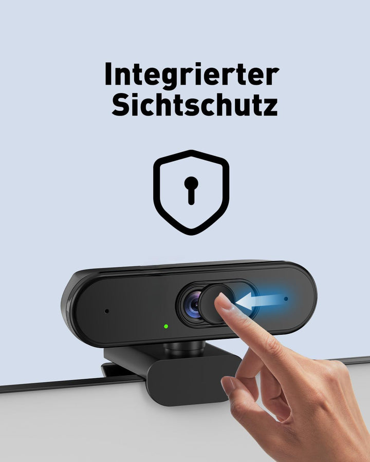 4K UHD Webcam mit Autofokus-Objektiv, kristallklarem Mikrofon, Privatsphäre-Abdeckung, ausfahrbarem