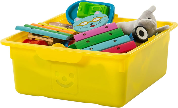 Iris Ohyama, Kunststoff-Aufbewahrungsbox für Kinder, 2er-Set, 10 l, BPA-frei -KDL-330 ? Gelb, stapel