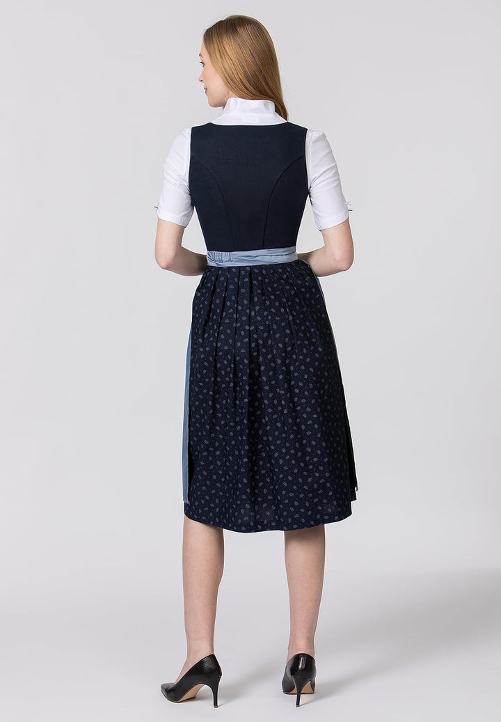 Stockerpoint Damen Dirndl Sieglinde Kleid für besondere Anlässe 38 Nachtblau, 38 Nachtblau