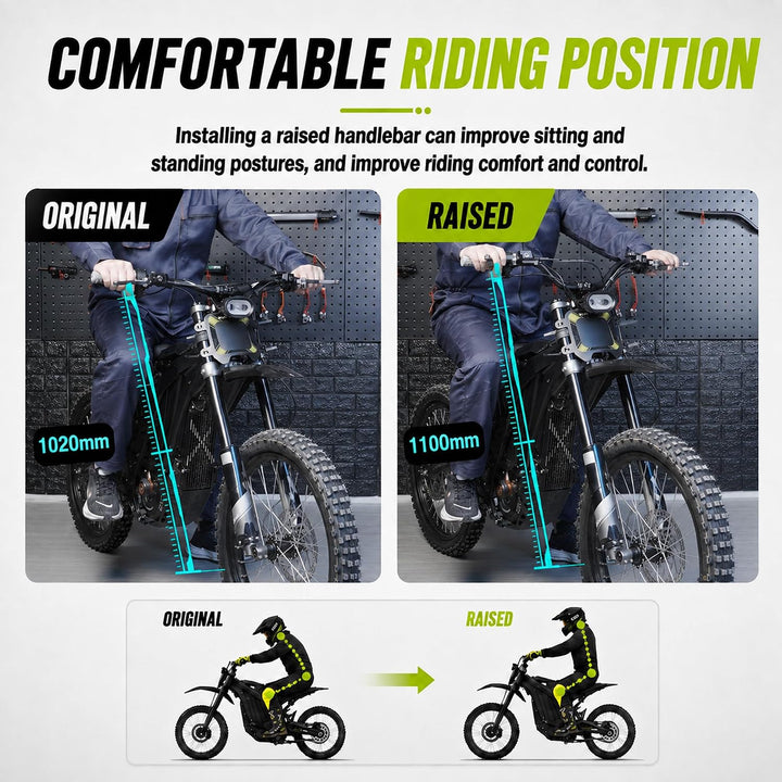 JFG RACING Surron Lenker,Motorrad Lenker High Rise Lenker Universal für Fahrräder Surron Sur-Ron Sur