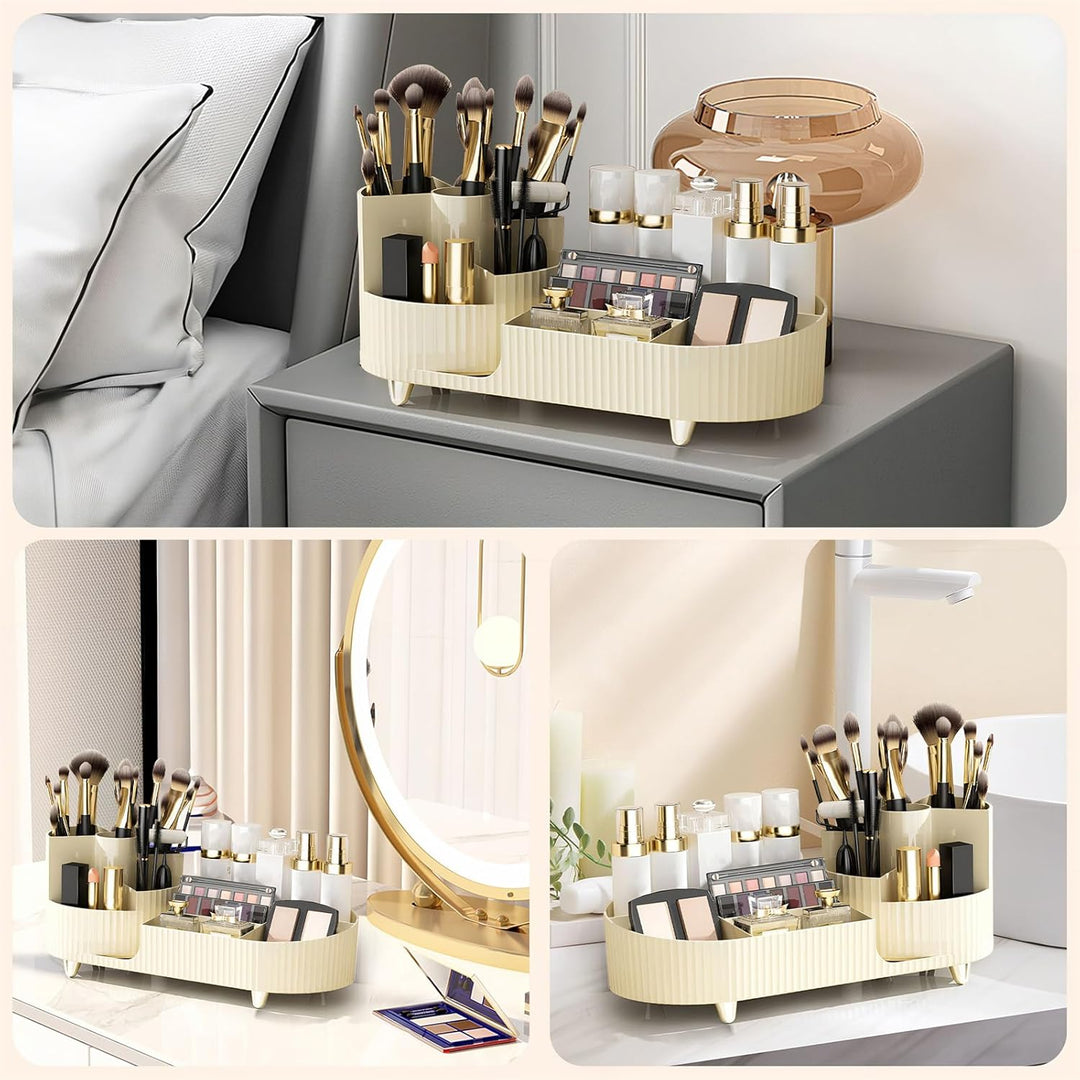 Cinnani Make Up Kosmetik Organizer, 360° Drehbarer Beauty Organizer, Multifunktionale Kosmetikaufbew
