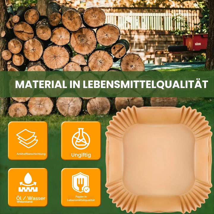 225 Stück Backpapier für Heissluftfritteuse Ninja Foodi Flexdrawer AF500EU 10,4L, Hot Air Fryer Acce