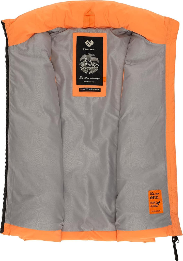 Ragwear Damen wasserdichte Übergangsjacke Outdoorjacke Steppweste Ailish XS-6XL, Papaya