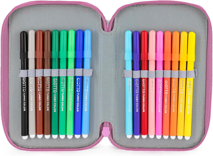 3-Fach Federmäppchen Mädchen Gefüllt für Stitch Fan – Schulmäppchen Set 46 Teile mit Radierbaren Sti