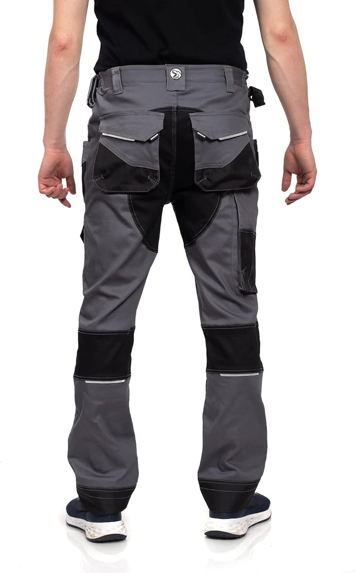 DINOZAVR Flex Lange Herren-Arbeitshose - Stretch Männer Bundhose - Elastische Cargohose mit Spandex