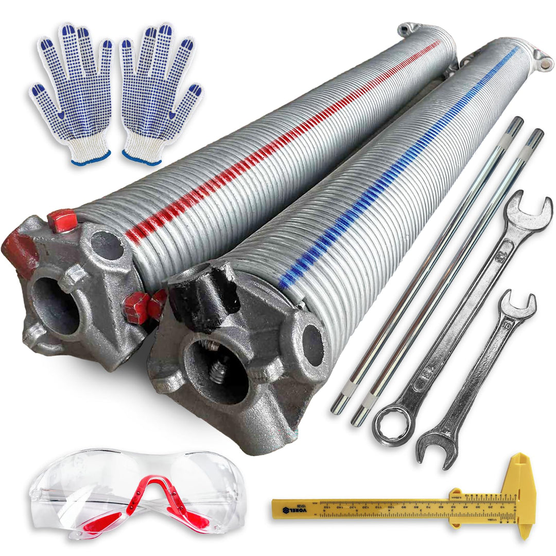 KASTOM Garagentor Torsionsfedern Set SPRINGSERVICE verzinkt 1 Paar Federn links rechts – Ersatzfeder