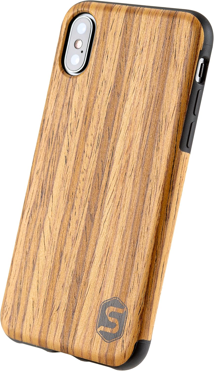SEBASTIAN STURM Handyhülle "MAXI" | Hergestellt aus echtem Holz "Teak" in einer TPU-Hülle | Kompatib