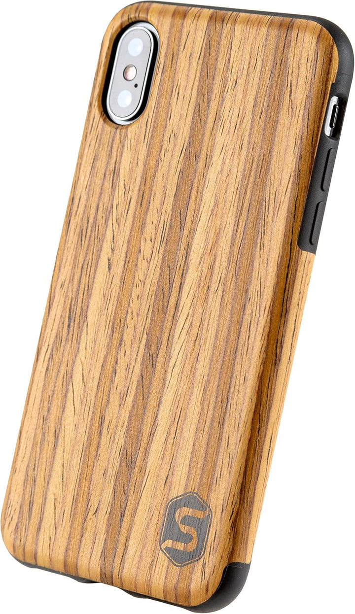 SEBASTIAN STURM Handyhülle "MAXI" | Hergestellt aus echtem Holz "Teak" in einer TPU-Hülle | Kompatib