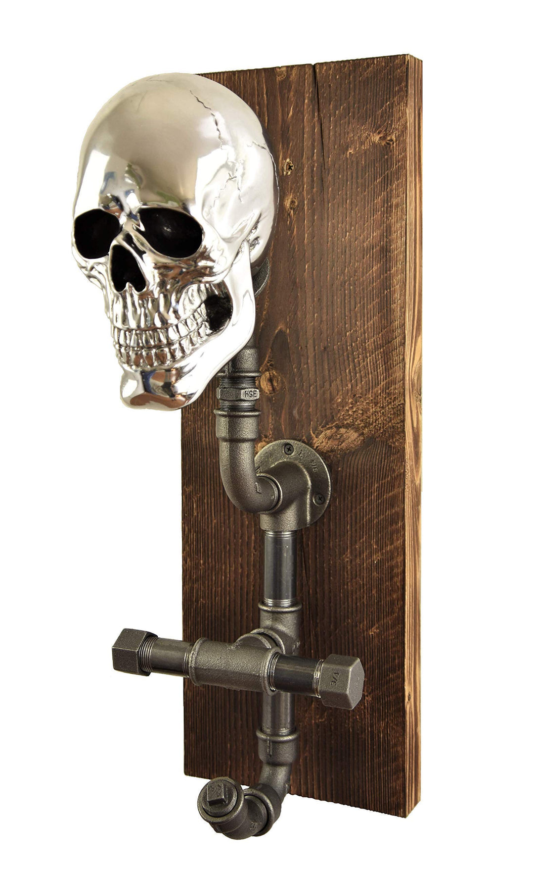 Helmhalter, Motorrad, Biker, Garderobe, Helm Totenkopf, Wand, retro