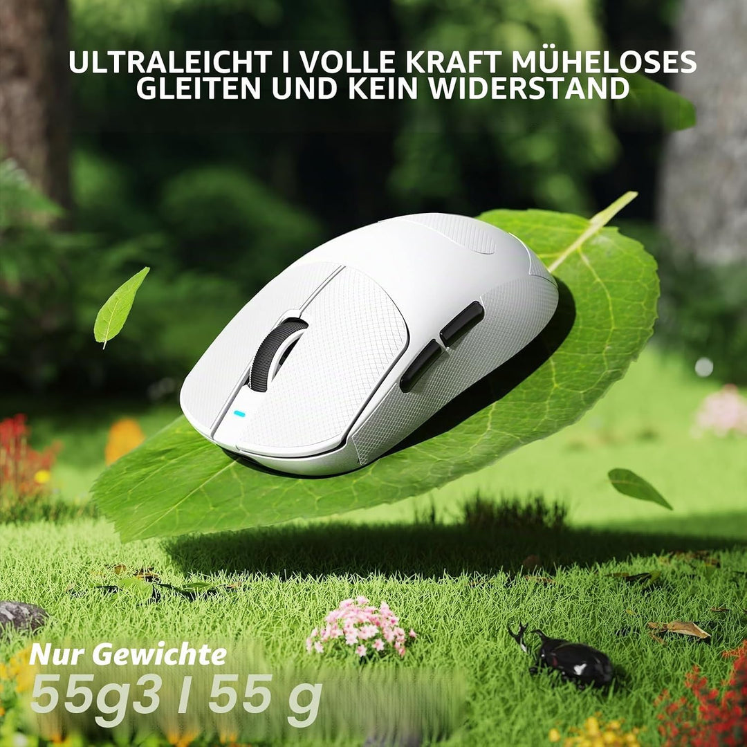 ATTACK SHARK X8 SE Kabellose Gaming-Maus, 55g Ultraleicht, PAW3311 Sensor, BK52820 Chip, 25.000 DPI,