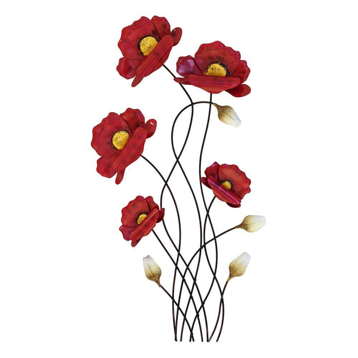 formano 66 cm Rote Mohnblumenzweige Wanddekoration 673473