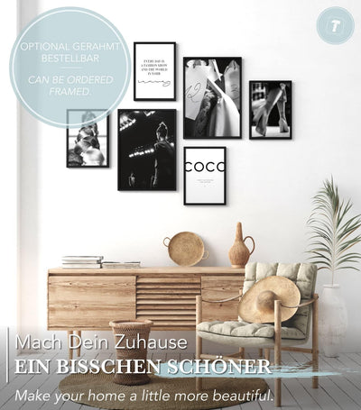 Papierschmiede® Mood Poster Set Coco Runway, Bilder Wohnzimmer Deko Schlafzimmer, 2x DIN A3 (ca. 30x