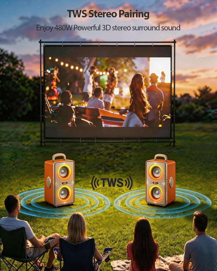 240W Musikbox Bluetooth Gross, kraftvoller, lauter Klang mit tiefen Bässen, 20H Akku,TWS-Funktion, P