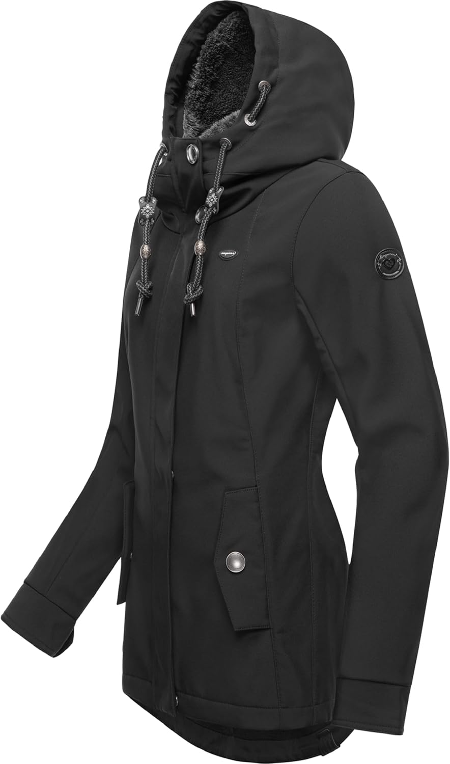 Ragwear Damen Übergangsjacke Funktionsjacke Softshelljacke wasserabweisend mit Kapuze Monadde Softsh