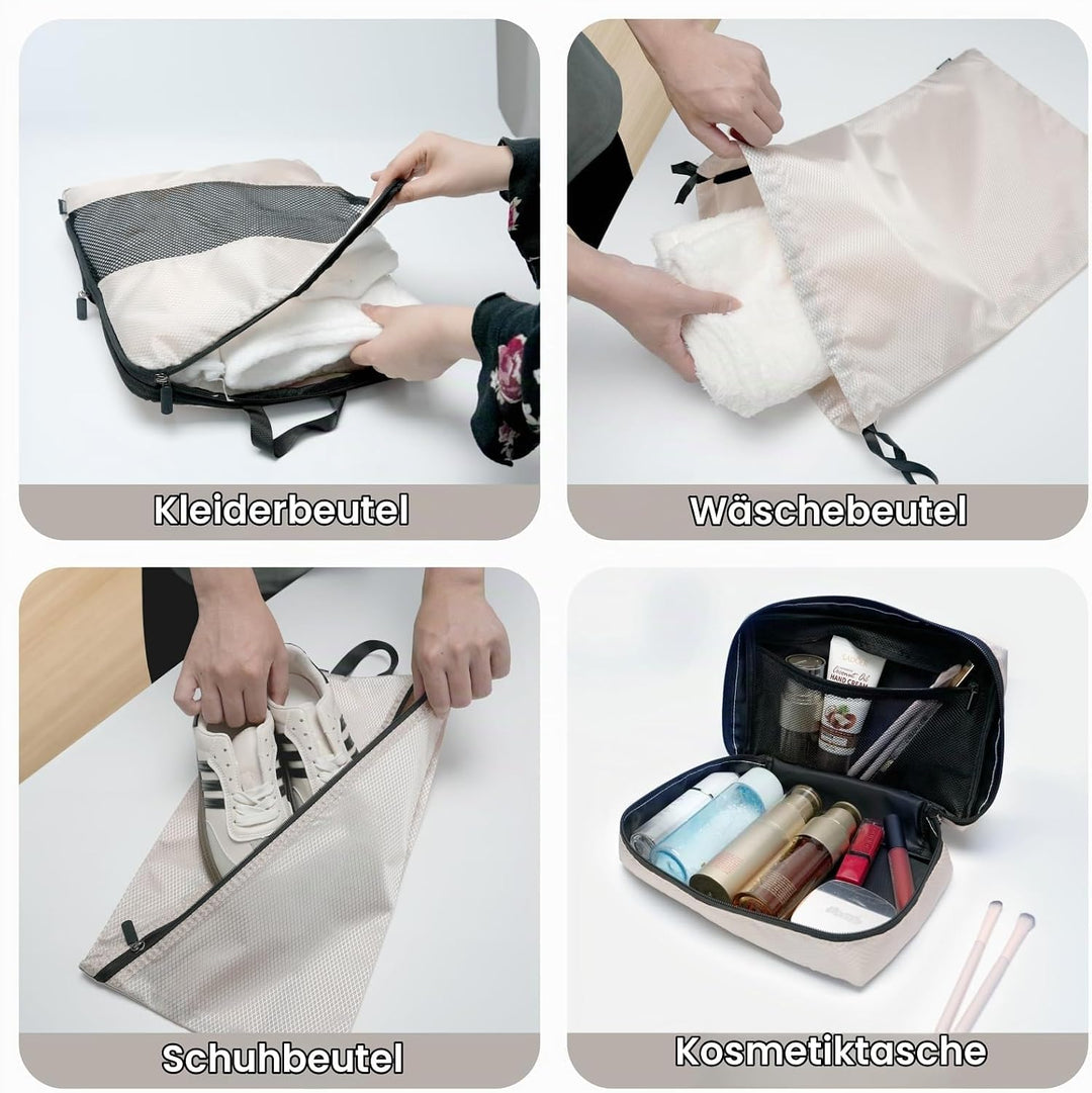 Koffer Organizer Kompression Set, Packwürfel Set Kompression Ihres Reisegepäcks, Compression Packing