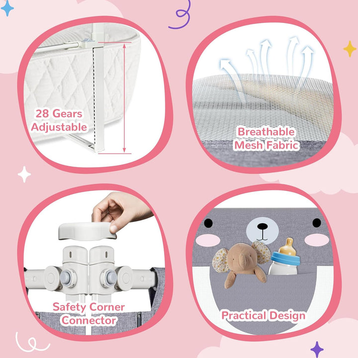 Kidsgigglz Rausfallschutz Bett, 200cm Bett Rausfallschutz Kinder, Bettgitter Bettschutzgitter Kinder