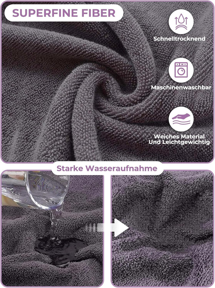 Bademantel für Hunde, Hundebademantel Aus Mikrofaser, Verstellbares Halsband Mit Klettverschluss Sch