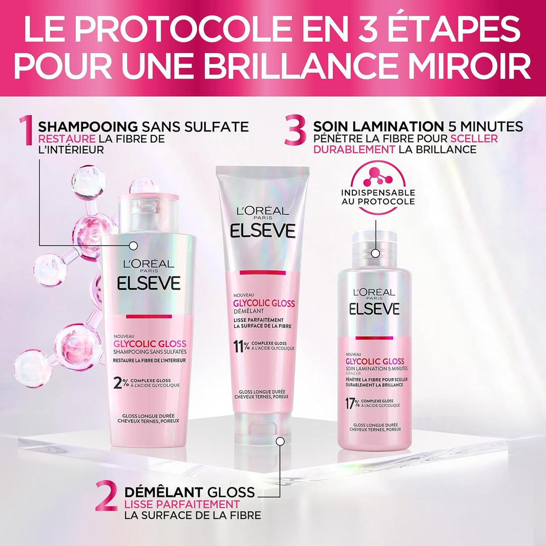 L'Oréal Paris - Komplette Haarpflegeroutine für trübes Haar - Shampoo + Entwirrung + Lamination Pfle