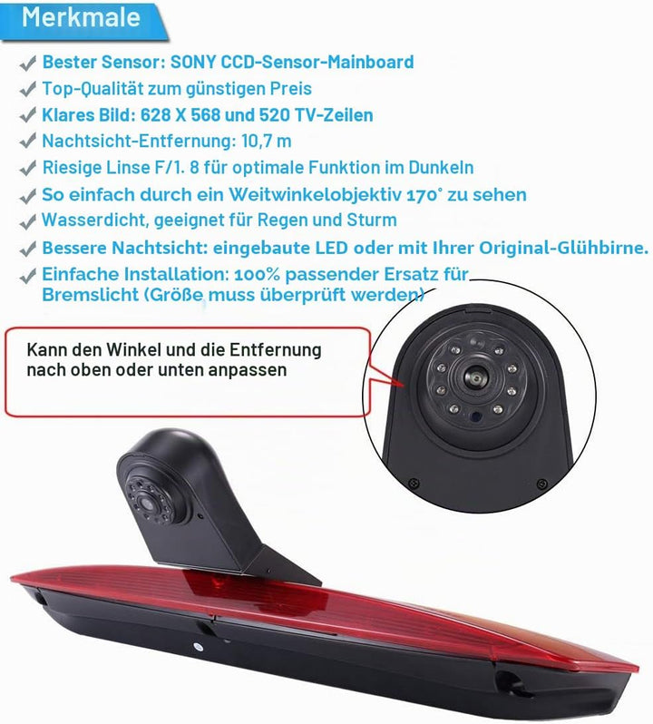 Rückfahrkamera Transporter HD Nachtsicht wasserdichte für Mercedes Benz Vito W447 109 111 114 BLUETE