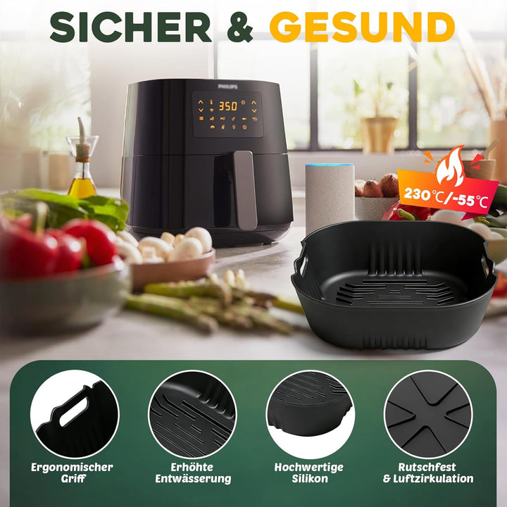 Silikonform Heissluftfritteuse für Philips Airfryer XL 6,2L HD9270/90, Airfryer Silikonform Set für