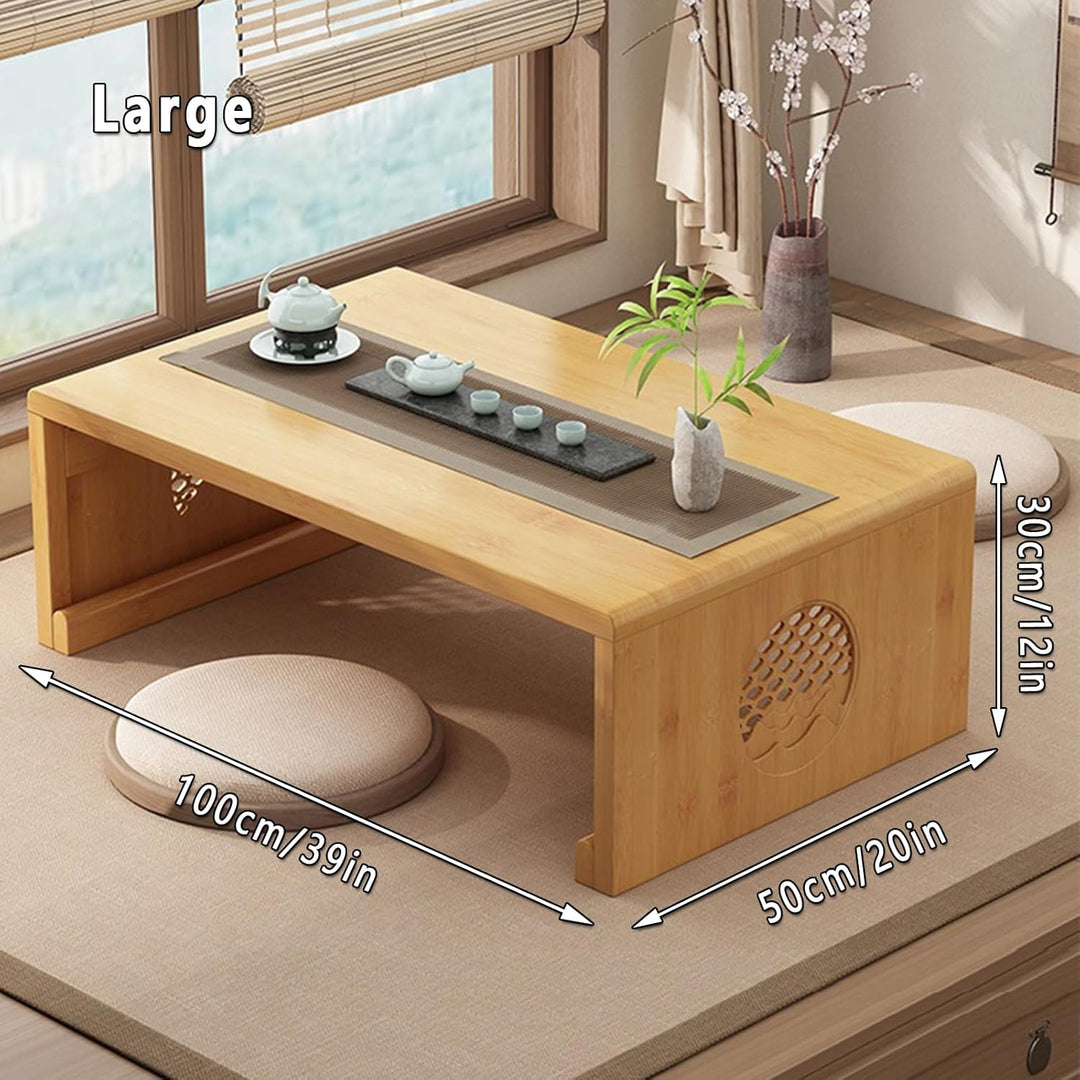 Chinesischer Tee-Bodentisch aus Bambus,japanischer Faltbarer Couchtisch,Altartisch Meditation,niedri