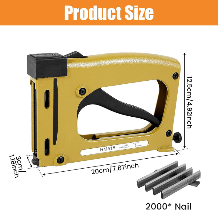 Point Driver Framing 20x12,5x3cm Handtacker mit Klammern Set Bilderrahmen Tacker mit 2000 Klammern P