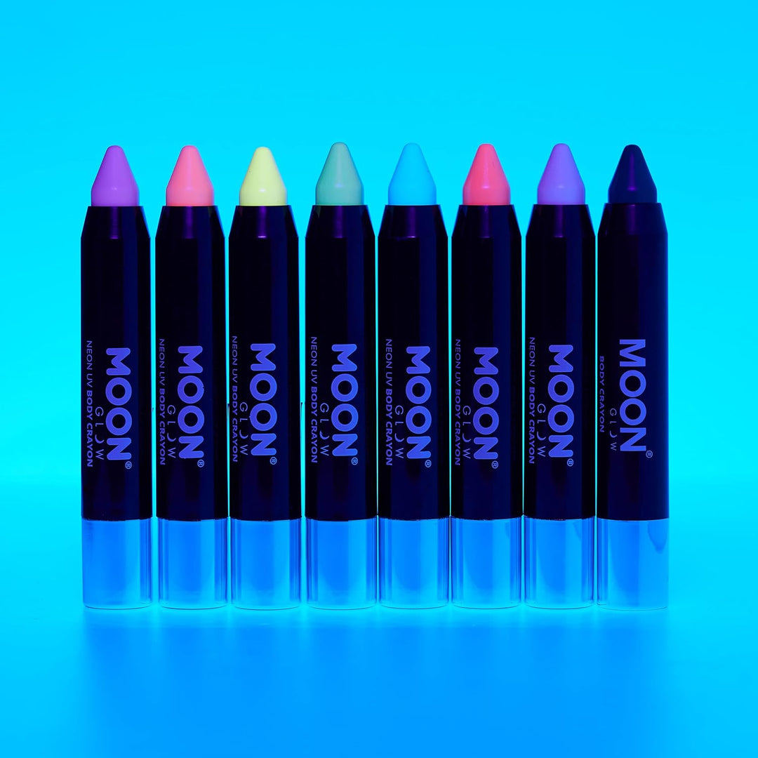 Moon Glow, Neon-UV-Gesichtsmalstift/Körperkreiden-Make-up für Gesicht und Körper, Pastellfarben, leu