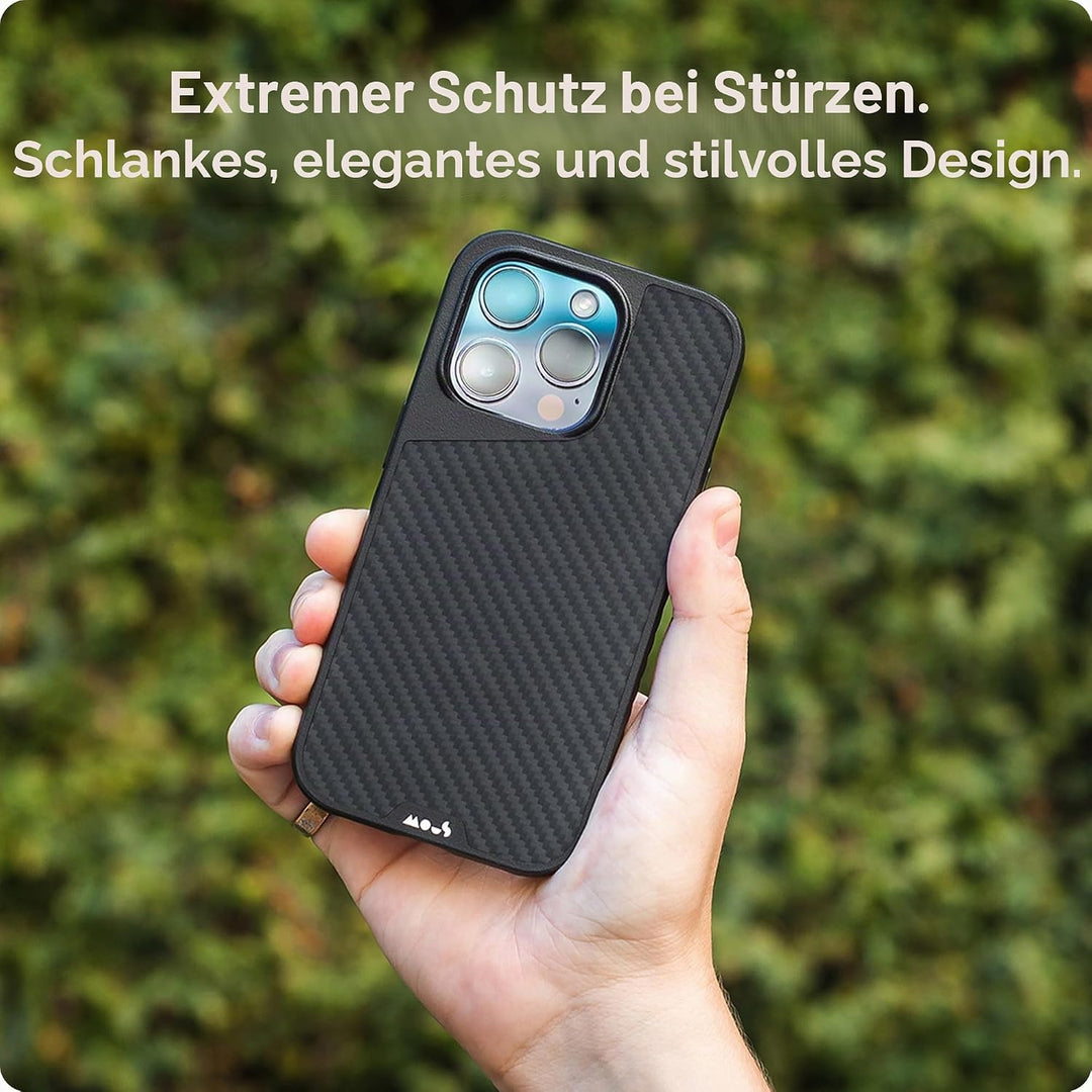 Mous - Hülle für iPhone 13 Pro Max - Carbonfaser - Limitless 4.0 - Handyhülle iPhone 13 Pro Max MagS