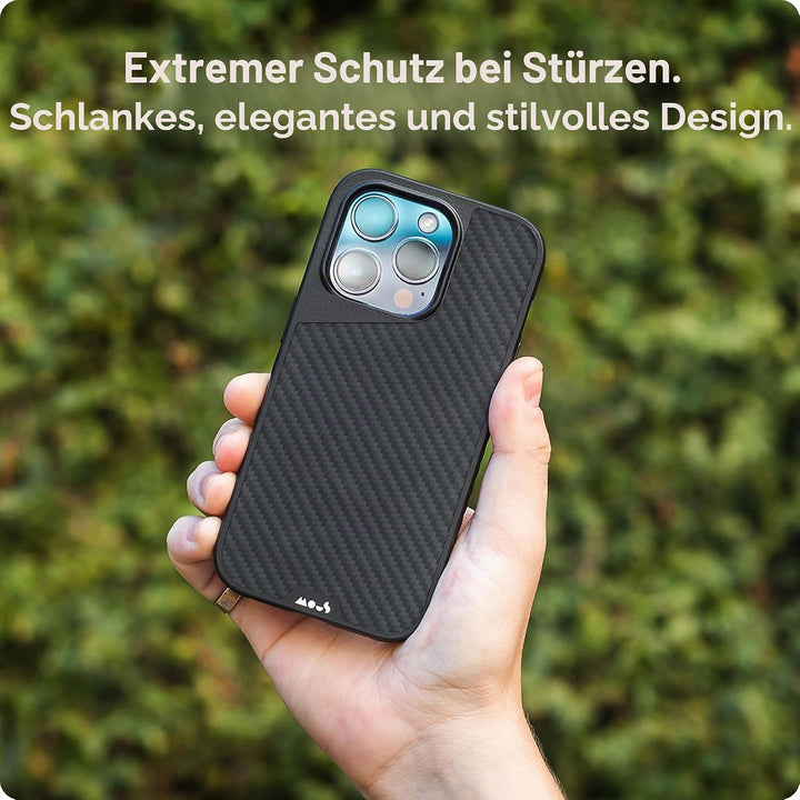 Mous - Hülle für iPhone 13 Pro Max - Carbonfaser - Limitless 4.0 - Handyhülle iPhone 13 Pro Max MagS