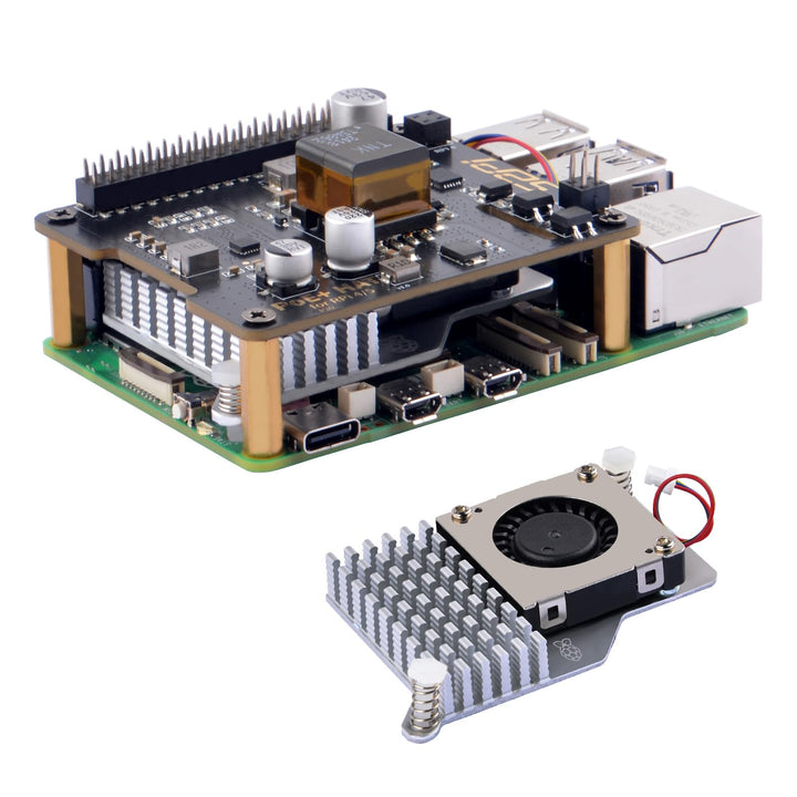 GeeekPi P30 PoE+ HAT für Raspberry Pi 5/4B/3B+, mit offiziellem aktiven Kühler für Raspberry Pi 5 2G