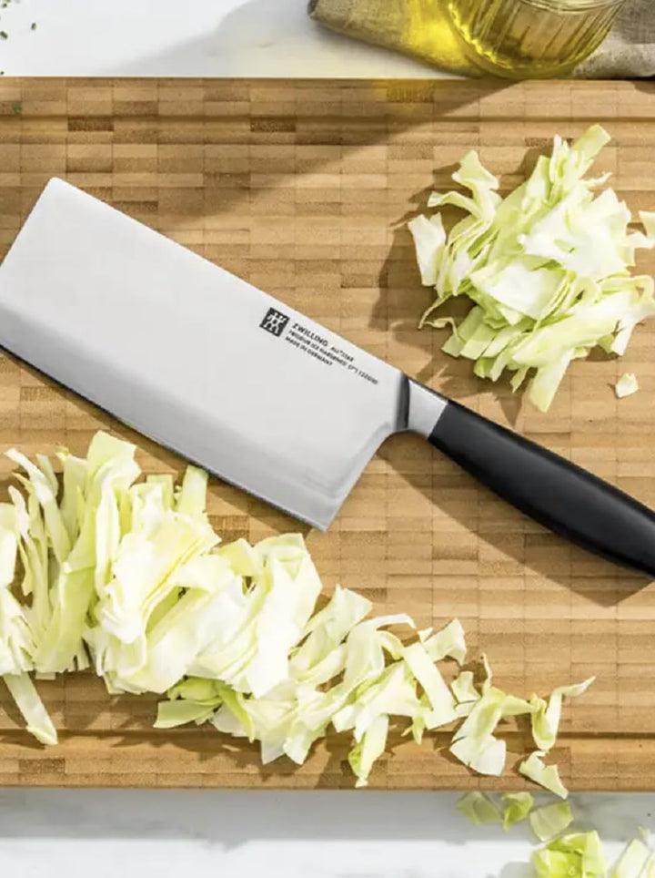 Zwilling Style Messerset 2 tlg Hackmesser 180mm + Gemüsemesser 8cm, Chinesisches Kochmesser, Breites