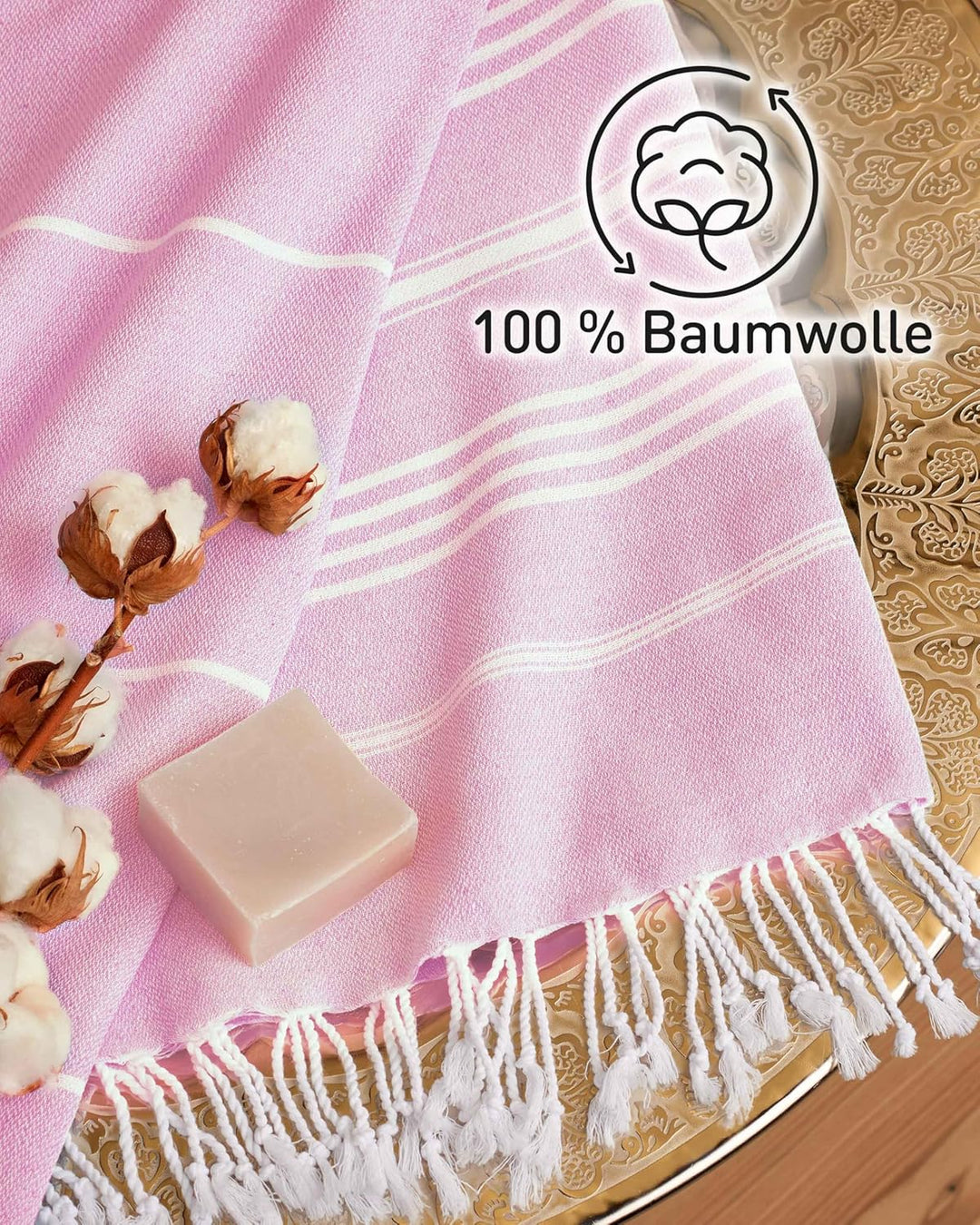 Fit-Flip Hamamtuch aus 100% Baumwolle – saugfähig und schnelltrocknend – türkisches Saunatuch, Stran