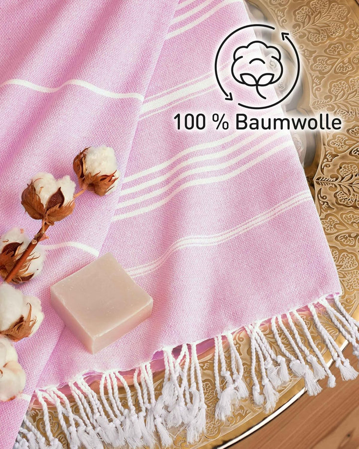 Fit-Flip Hamamtuch aus 100% Baumwolle – saugfähig und schnelltrocknend – türkisches Saunatuch, Stran