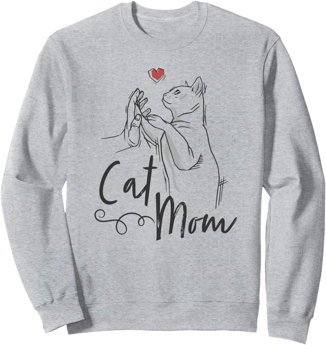 Cat Mom | Katzen Mama Süsse Katzengrafik mit Herz Sweatshirt