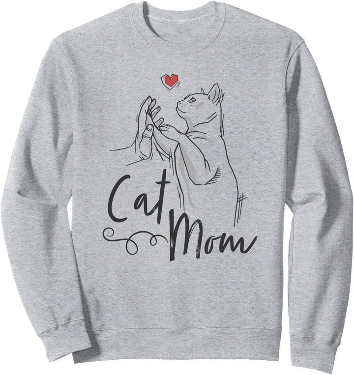 Cat Mom | Katzen Mama Süsse Katzengrafik mit Herz Sweatshirt