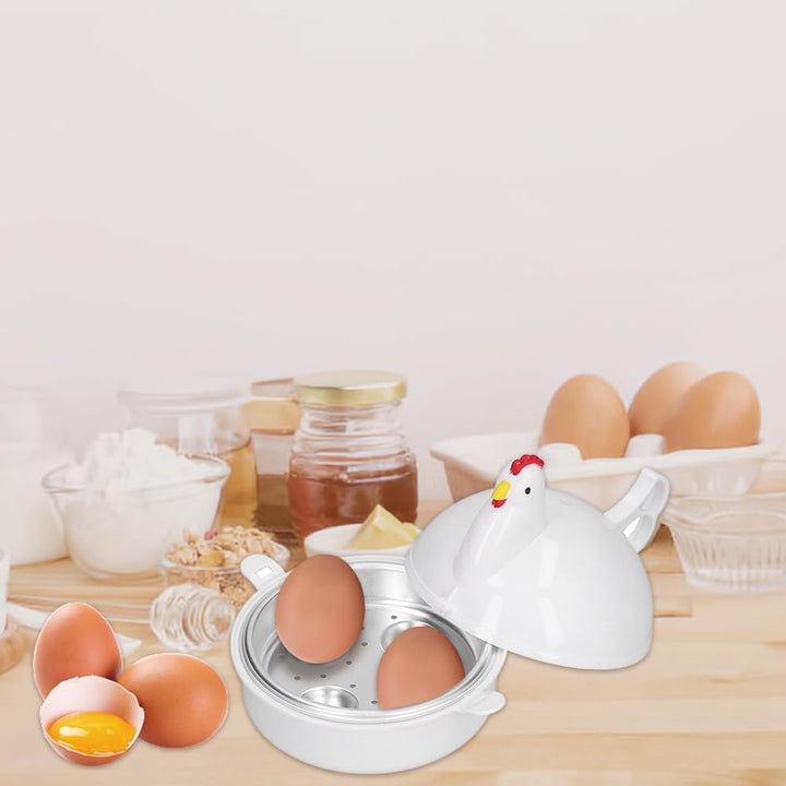 Lwuey Mikrowellen Eierkocher, Micro Eierkocher Für 4 Eier Kunststoff Aluminium Huhn Hausgebrauch Ges