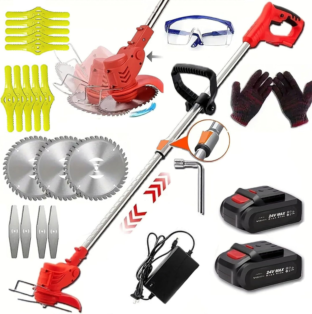 Akku-Rasentrimmer, batteriebetriebener Rasentrimmer mit 24 V, elektrischer Rasentrimmer ohne Kabel,m