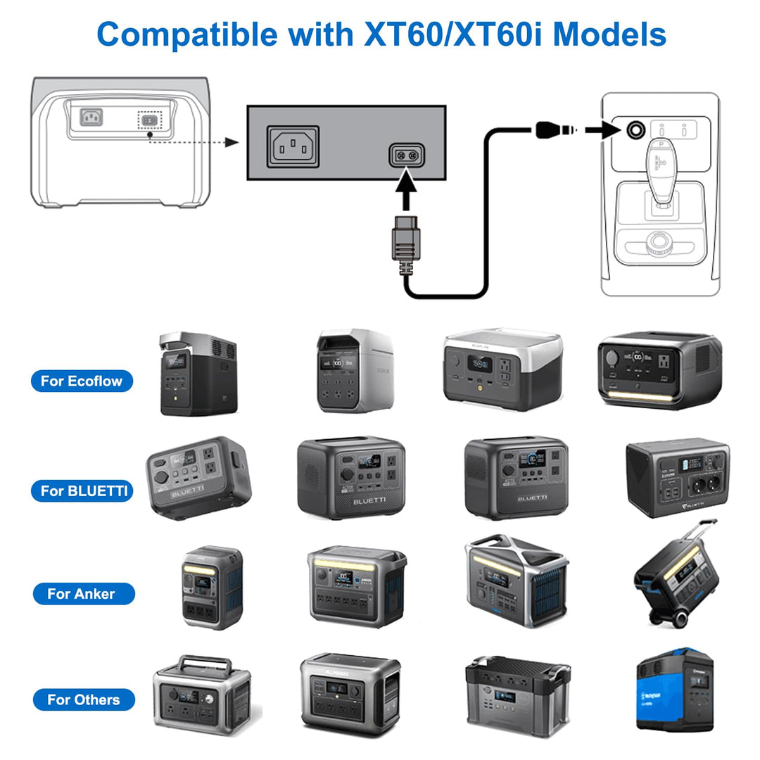 KFD XT60i KFZ Ladekabel Ladegerät für DJI Power 1000 Tragbare Powerstation, EF ECOFLOW DELTA 2 Max D